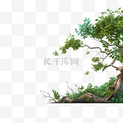 几何叶子图片_叶子树干树藤植物免扣元素装饰素