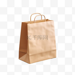 购物袋褶皱纸袋免扣元素装饰素材