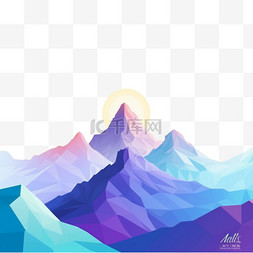 插图的山色和天空色彩鲜艳。