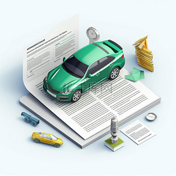 服务icon图片_汽车保险等距着陆页现代轿车汽车
