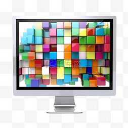 系统窗口图标图片_带有旧软件窗口的个人电脑屏幕