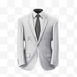 配上图片_男式西装配白色衬衫、领带和夹克