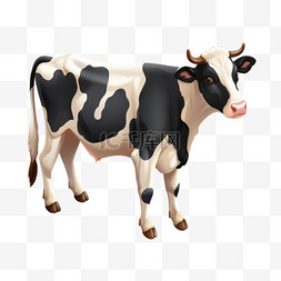 装饰动物素材图片_奶牛动物牲畜免扣元素装饰素材