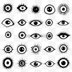眼球图标图片_眼睛图标。人类的视觉和视觉符号