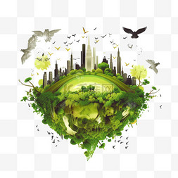 地球仪城市图片_生态环保创意理念概念设计