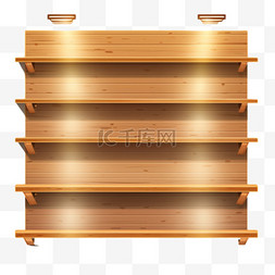木板3d展台免扣元素装饰素材