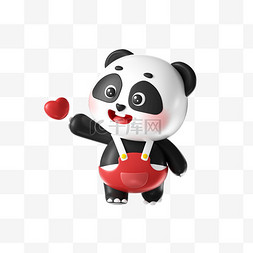 国庆节3D立体熊猫形象