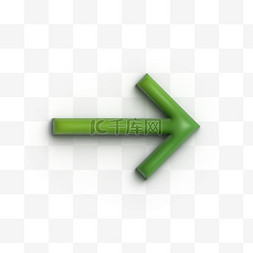 绿色右箭头图片_膨胀风绿色渐变向右箭头