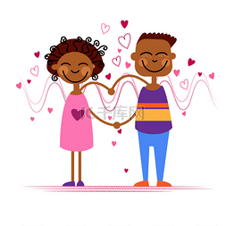 african图片_African American Couple Hold Heart Shape Love