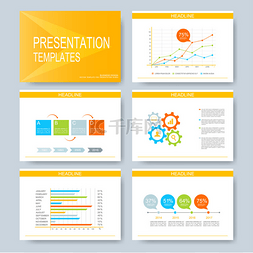 presentation图片_Yellow set of vector templates for multipurpo