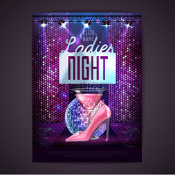 poster图片_Disco ball background. Disco party poster lad