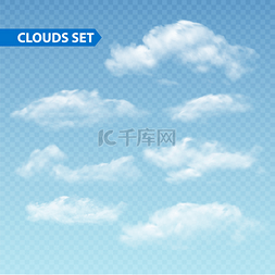 不同的云图片_透明不同的云组。矢量.
