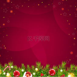 暗红色背景图片_圣诞暗红色背景与明星和杉木树