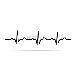 心电图矢量图图片_矢量插图的心脏节律心电图 .