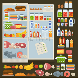冰箱里食物的图片_冰箱里的食物的集合 