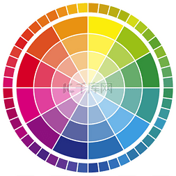 以12种颜色在等级打印颜色轮子的