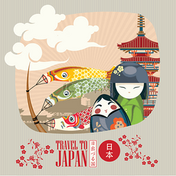 日本旅行海报-前往日本.