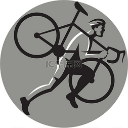 做背景图片_越野赛运动员携带自行车圈复古