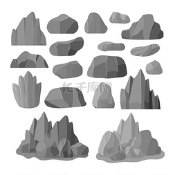 卡通花岗岩图片_岩石和石头矢量图标