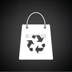 购物袋与回收标志图标