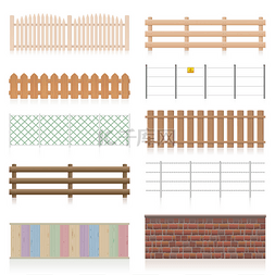 花园围栏图片_不同的围栏，如木制、花园、电力
