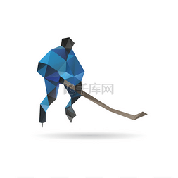 abstract图片_Hockey player abstract isolated on a white ba