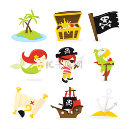 海盗宝藏岛图标集