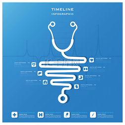 时间线健康和医疗的信息图表设计