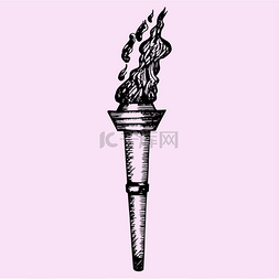 doodle图片_burning torch, doodle style