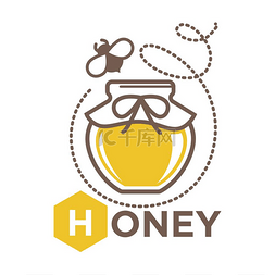 蜂蜜标签矢量素材图片_有机甜甜的蜂蜜 