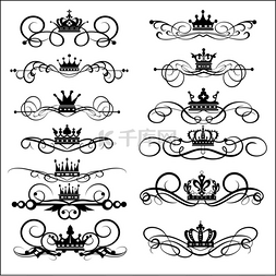 维多利亚时代的卷轴和皇冠。装饰