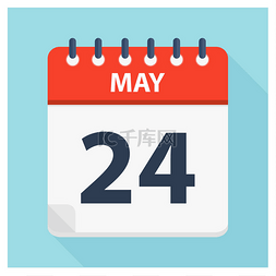 日历5月图片_5月24日-日历图标-日历设计模板