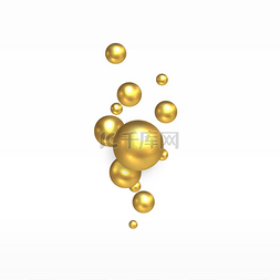 黄金装饰球。金色的现实球，突出