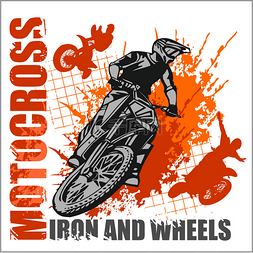 越野摩托车运动-grunge 海报