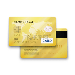 白色信用卡图片_详细的光泽黄金信用卡一套