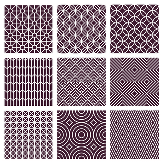 矢量无缝模式在时髦的单线条样式