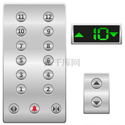 电梯的按钮面板矢量图