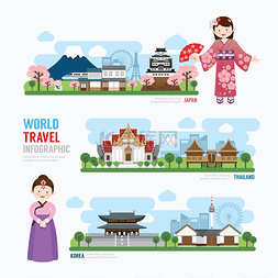 亚洲地标图图片_Travel and Building asia Landmarks