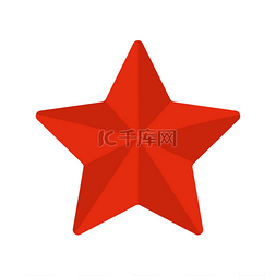 红色贺卡模板图片_红星在美丽的3d 风格。假日卡片模