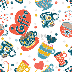 winter字图片_Cute cups  pattern.