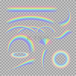 透明彩虹图片_向量集的不同现实透明彩虹