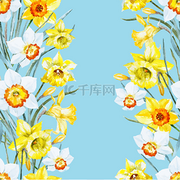 漂亮花卉图案图片_水彩的春季花卉图案