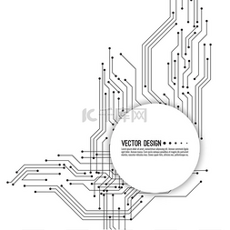电路板抽象图片_矢量电子主板.