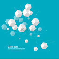 透明的立方体图片_具有透明立方体的抽象背景