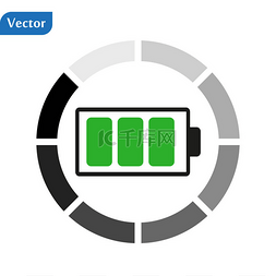 储能电池的矢量图示绿色电源视觉
