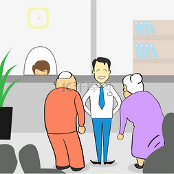 office女图片_Old Couple In Bank Office, Senior Man Woman W