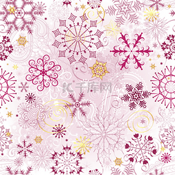 粉色雪花素材图片_圣诞节粉色无缝模式