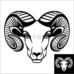 公羊图标图片_Ram 头徽标或图标