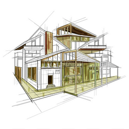 外观建筑图片_外部建筑草案蓝图设计素描