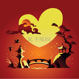 abstract图片_Valentines Day Background with Abstract Chine